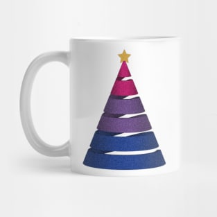 Large Spiral Bisexual Pride Flag Christmas Tree Vector Mug